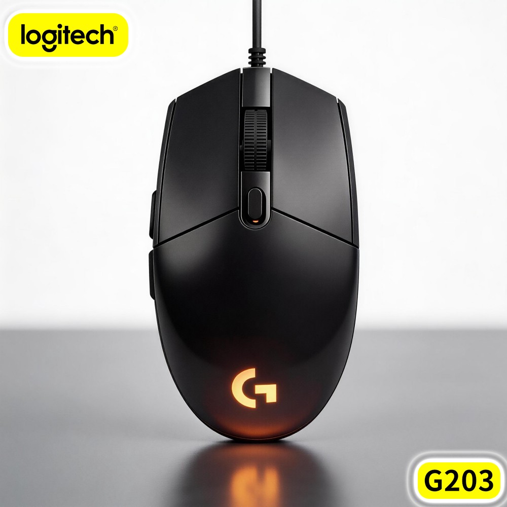Logitech Mouse G203 - Mysz gamingowa Logitech G203 przewodowa, wygodna
