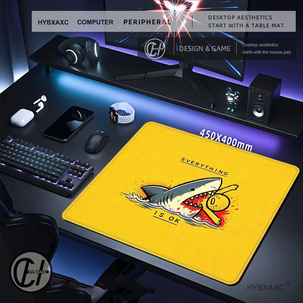 Work Desk Home Setup - HYBXAXC S-Shark E-eating Mouse Pa Podkładka