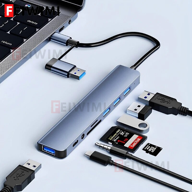 Desk Setup Usb Hub - Rozgałęźnik USB C 8 w 2,
