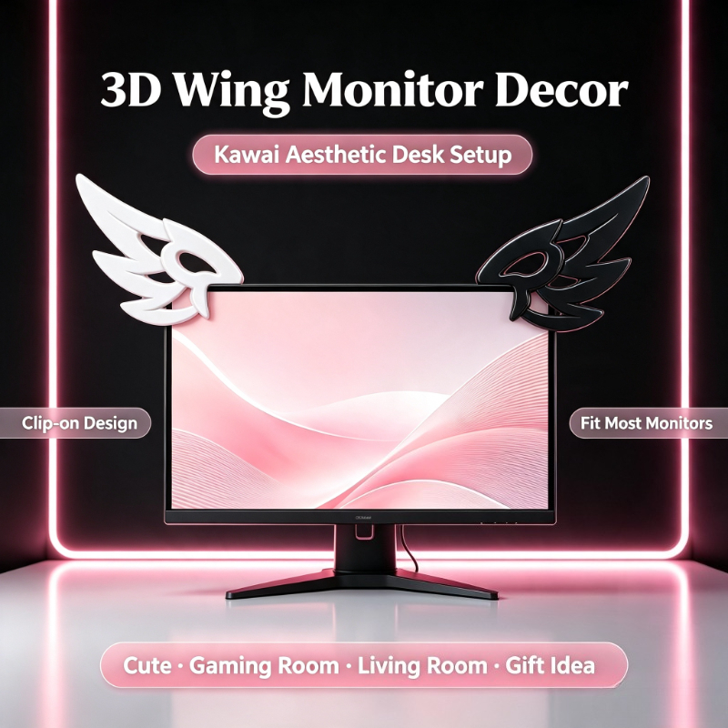 Desk Setup Accessories Aesthetic - Urocze 3D ozdoby w kształcie skrzydeł