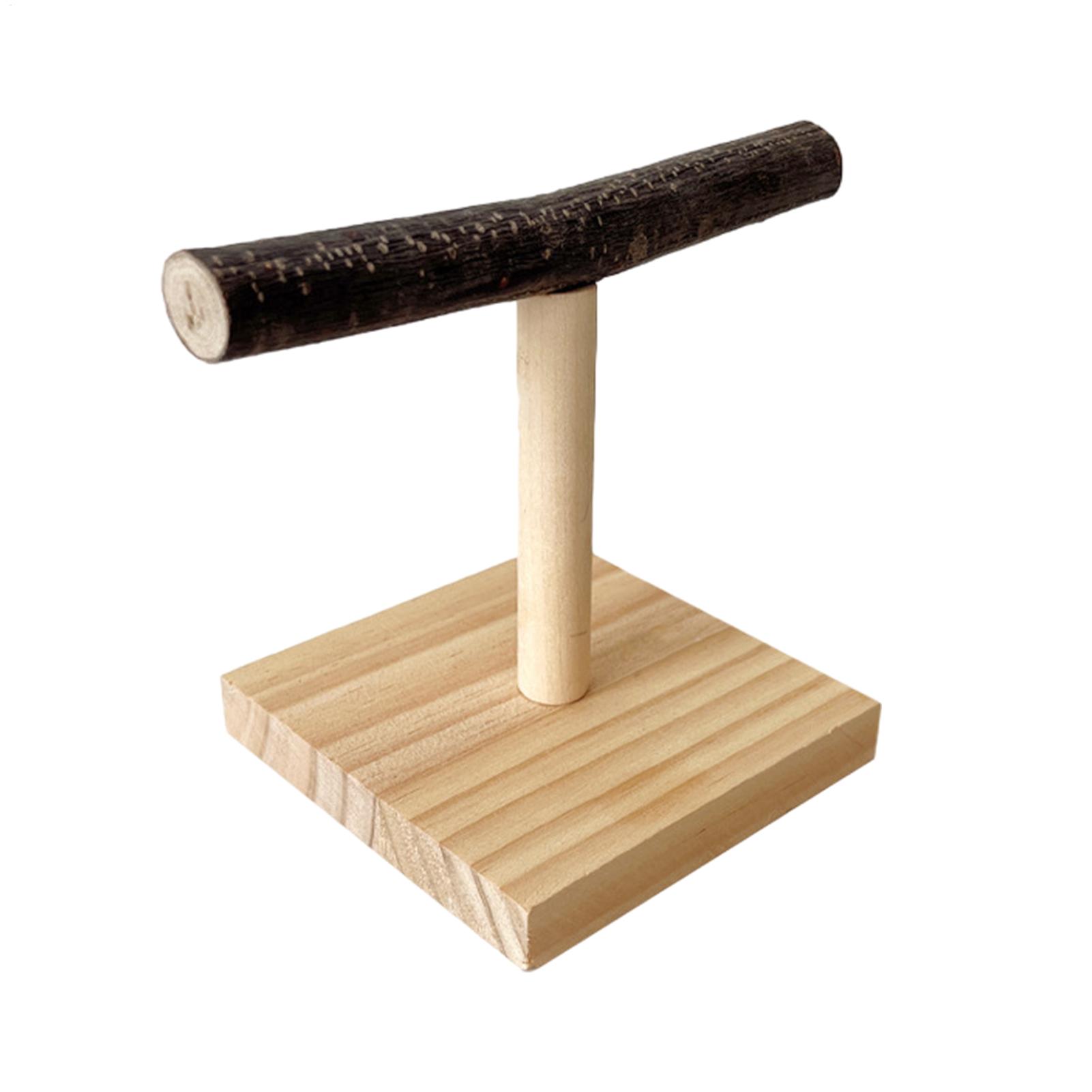 Desk Setup Wood - Naturalny drewniany stojak dla papugi w