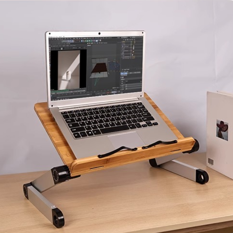 Desk Setup Books - Regulowany bambusowy stolik do łóżka Składany