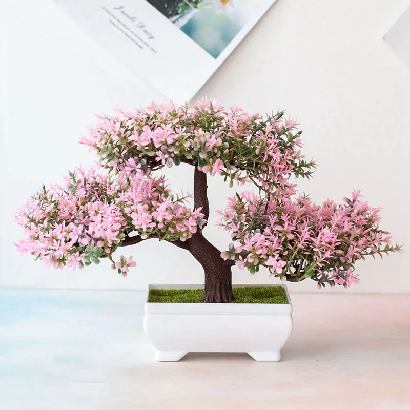 Desk Setup Plants - Sztuczne rośliny Bonsai Fałszywe rośliny Kwiaty