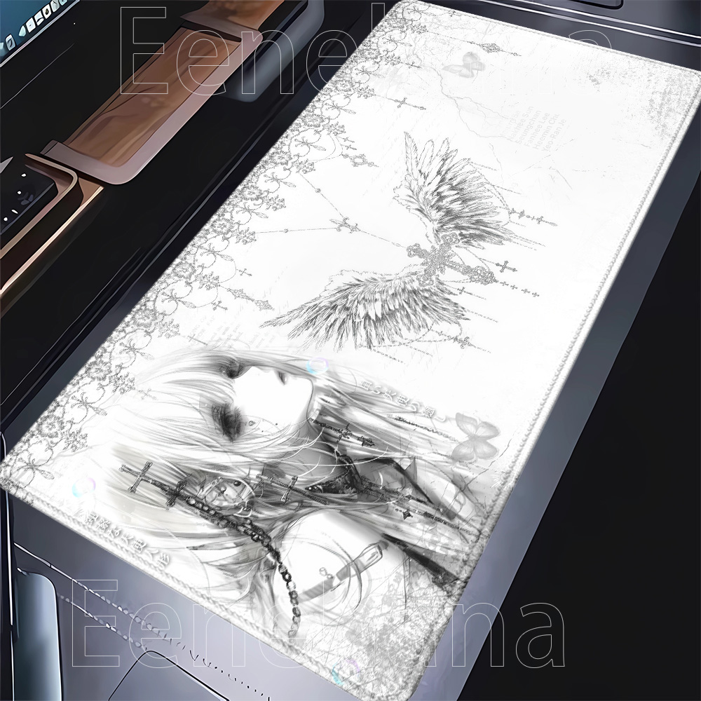Desk Setup Accessories Aesthetic - Podkładka pod mysz Czarno-Biała Anime Estetyka