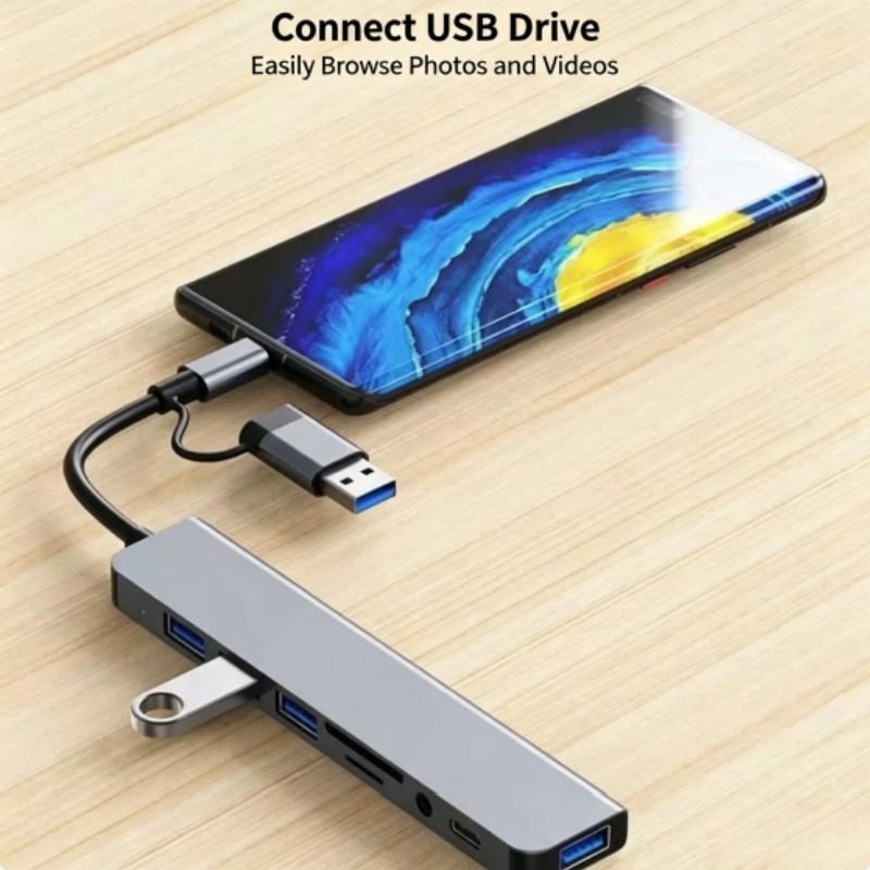 Dwugłowicowy Hub USB-C 8-w-1 z – Desk Setup Usb Hub recenzja i cena