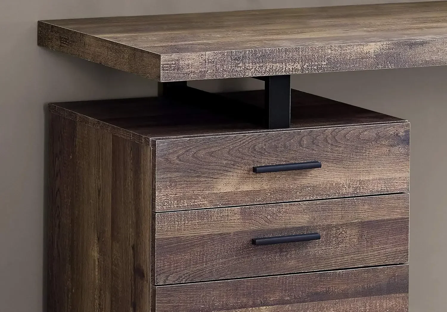 Biurko komputerowe z szafką na – Desk Setup Brown recenzja i cena