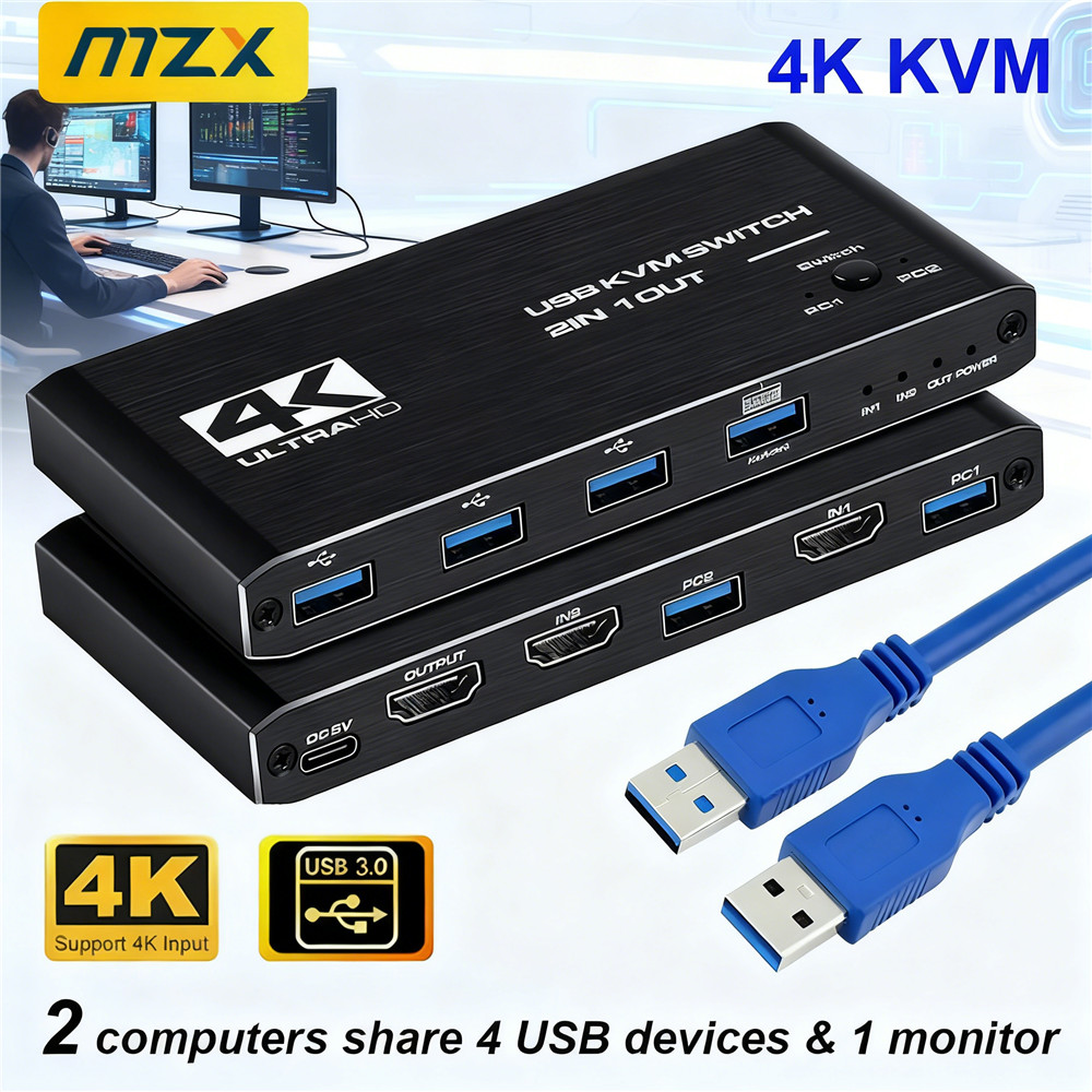 Przełącznik KVM 4K 60Hz Hub US – Desk Setup Usb Hub recenzja i cena