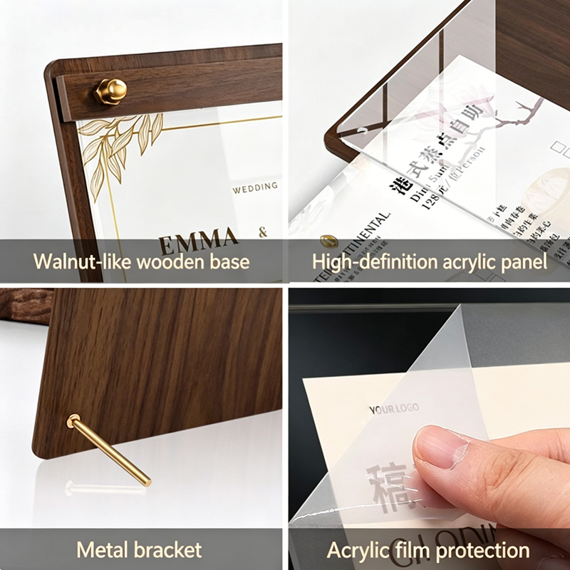 Stojak na menu z akrylu imituj – Desk Setup Wood recenzja i cena