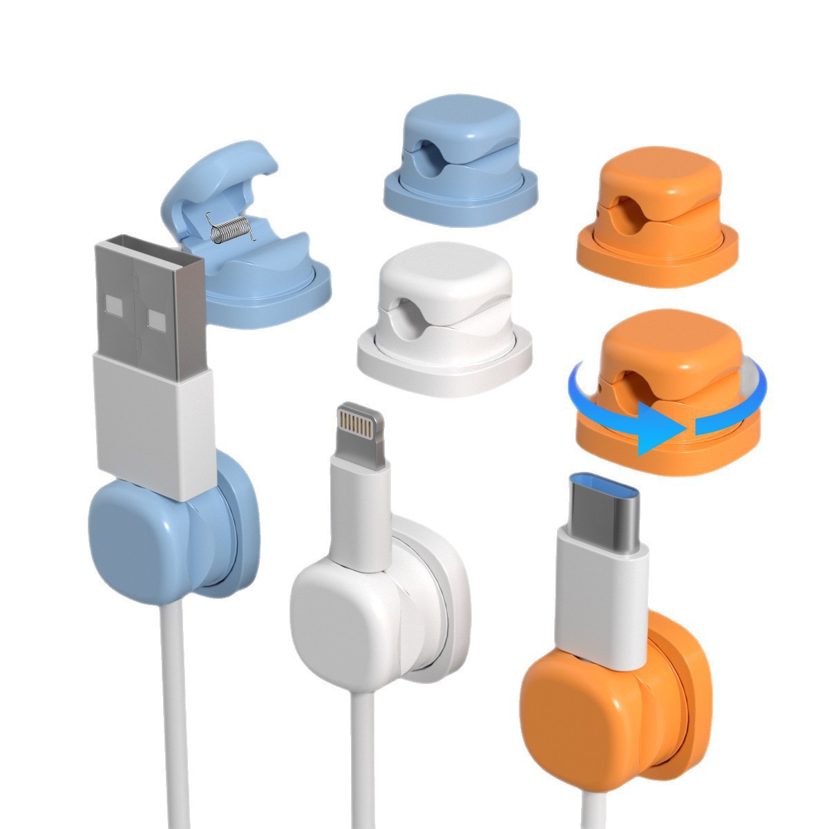 6 szt. Wielokolorowe, obrotowe – Desk Setup Usb Hub recenzja i cena
