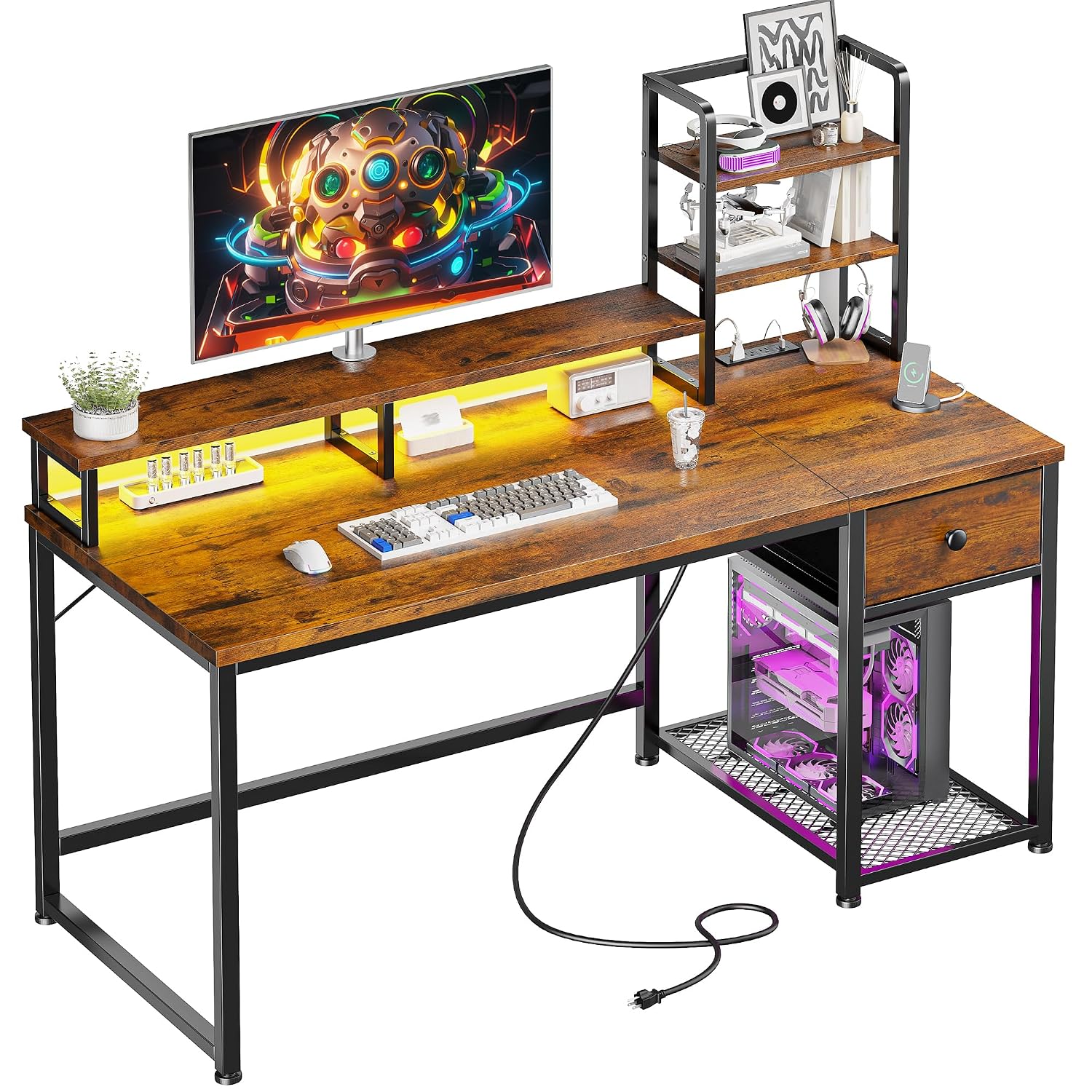 Małe biurko komputerowe z nads – Desk Setup Brown recenzja i cena