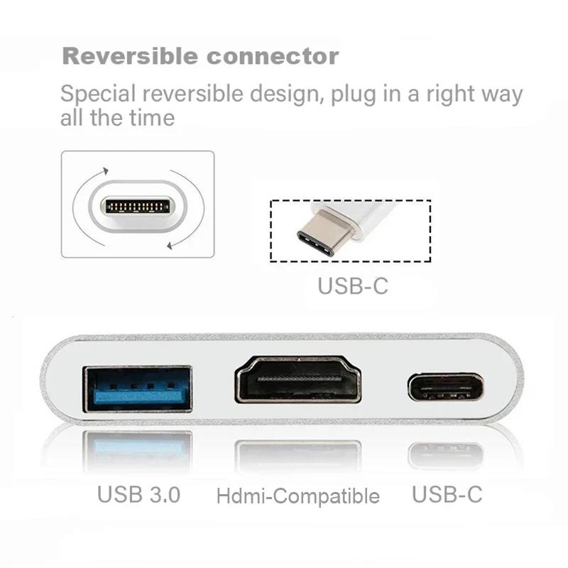 Adapter 3 w 1 USB-C na HDMI, H – Desk Setup Usb Hub recenzja i cena